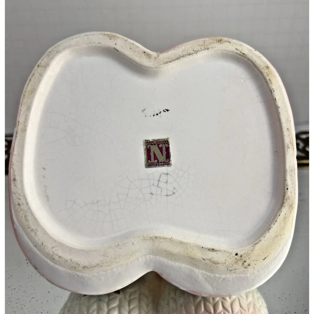 Baby Bootie Planter Napco Pink Nursery Double Shoe Vase Japan‎ Vintage Ceramic